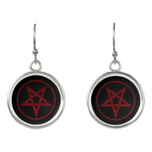 Red Devil Pentagram Earrings
