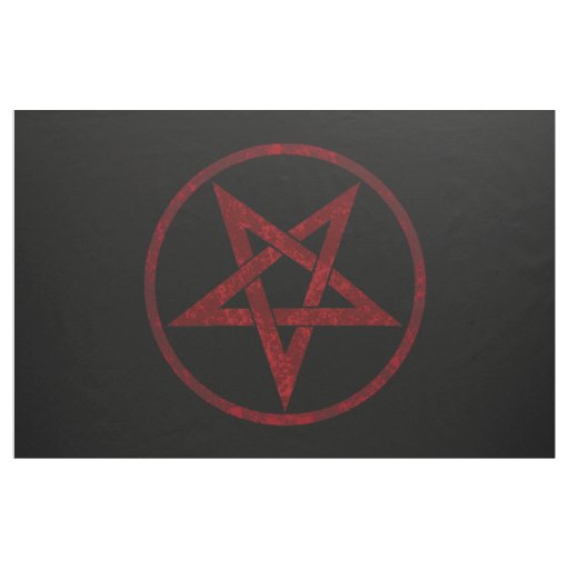 Red Devil Pentagram Fabric