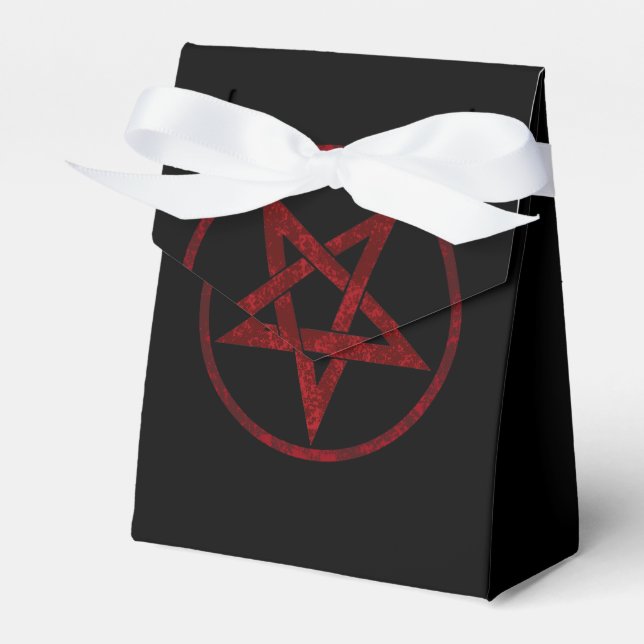 Red Devil Pentagram Favor Boxes (Front Side)