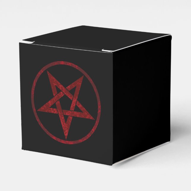 Red Devil Pentagram Favor Boxes (Front Side)