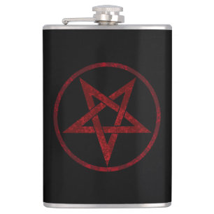 Red Devil Pentagram Flask