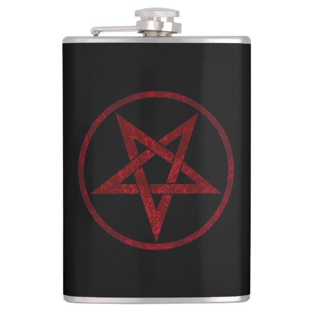 Red Devil Pentagram Flask (Front)