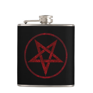 Red Devil Pentagram Flask