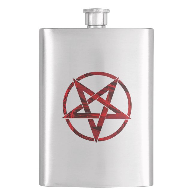 Red Devil Pentagram Flask (Front)