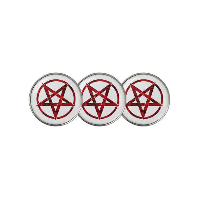 Red Devil Pentagram Golf Ball Marker (3 Up)