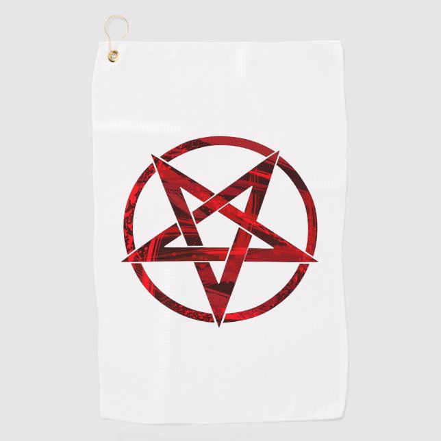 Red Devil Pentagram Golf Towel (Front)