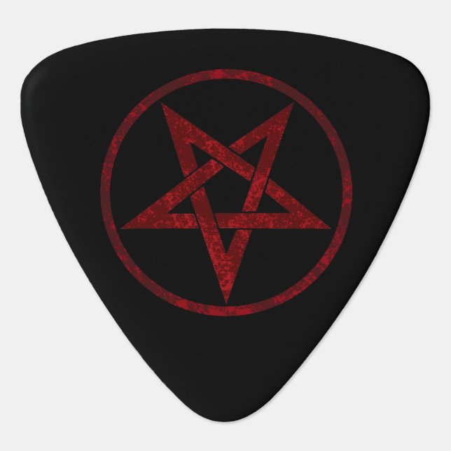 Red Devil Pentagram Guitar Pick (Front)