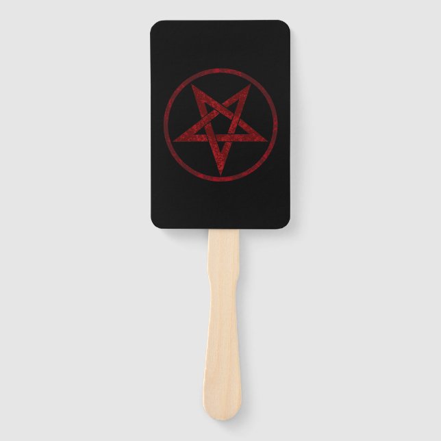 Red Devil Pentagram Hand Fan (Front)