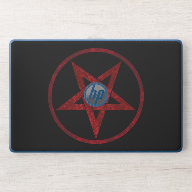 Red Devil Pentagram HP Laptop Skin (Front)