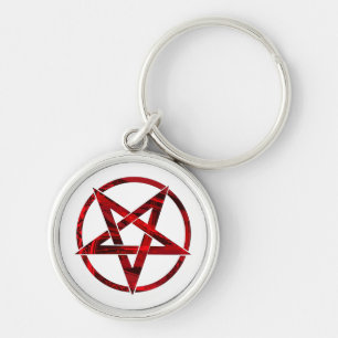Red Devil Pentagram Keychain