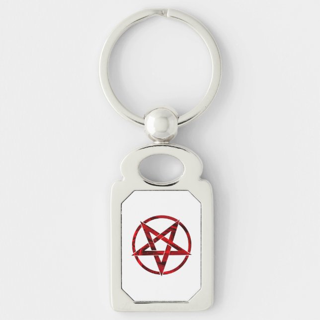 Red Devil Pentagram Keychain (Front)