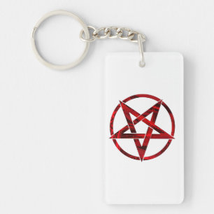 Red Devil Pentagram Keychain