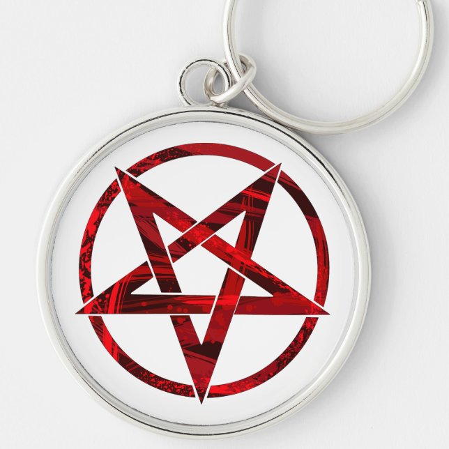 Red Devil Pentagram Keychain (Front)