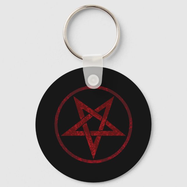 Red Devil Pentagram Keychain (Front)