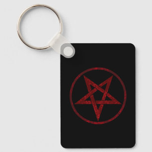 Red Devil Pentagram Keychain