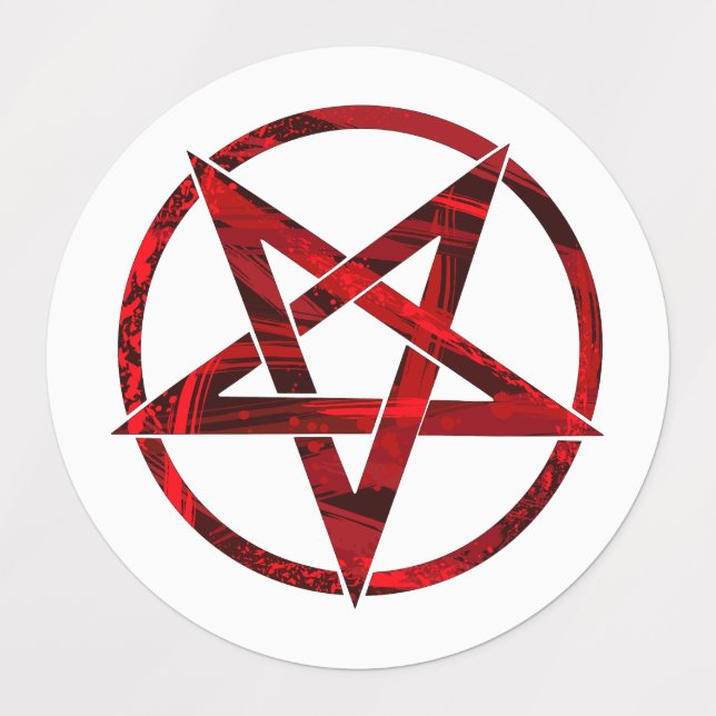 Red Devil Pentagram Labels (Design 1)