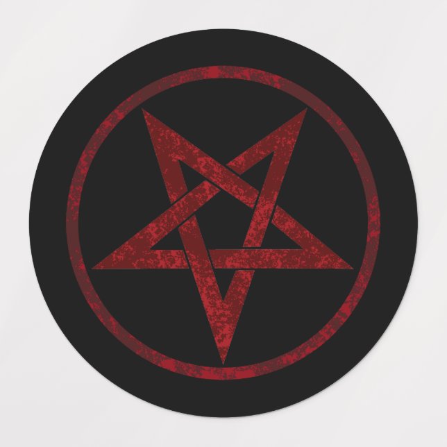 Red Devil Pentagram Labels (Design 1)