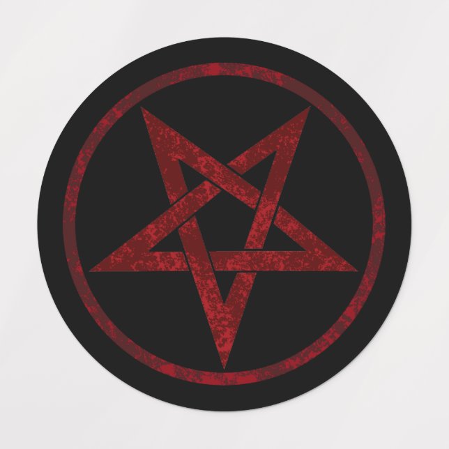 Red Devil Pentagram Labels (Design 2)