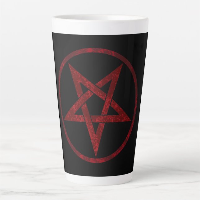 Red Devil Pentagram Latte Mug (Front)