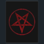Red Devil Pentagram Letterhead<br><div class="desc">Red,  inverted,  textured pentagram in circle,  on black background. Occult symbol. 666</div>