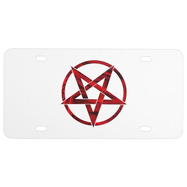 Red Devil Pentagram License Plate (Front)