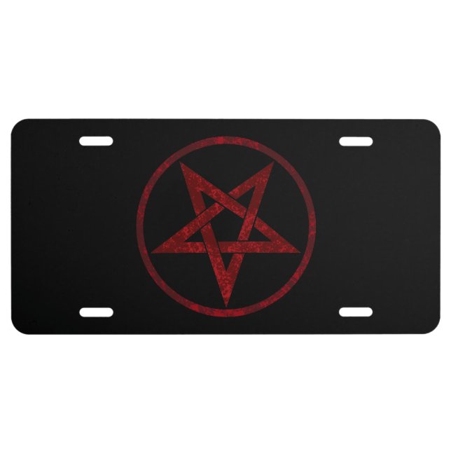 Red Devil Pentagram License Plate (Front)