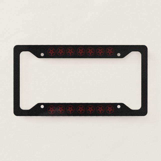 Red Devil Pentagram License Plate Frame (Front)
