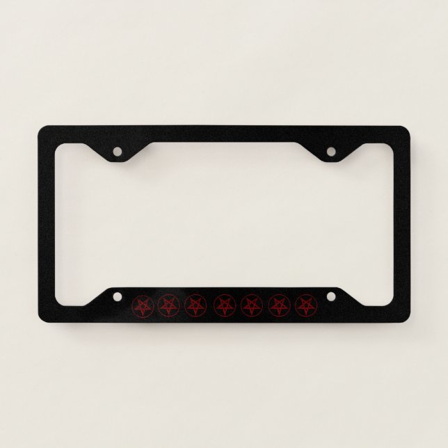 Red Devil Pentagram License Plate Frame (Front)