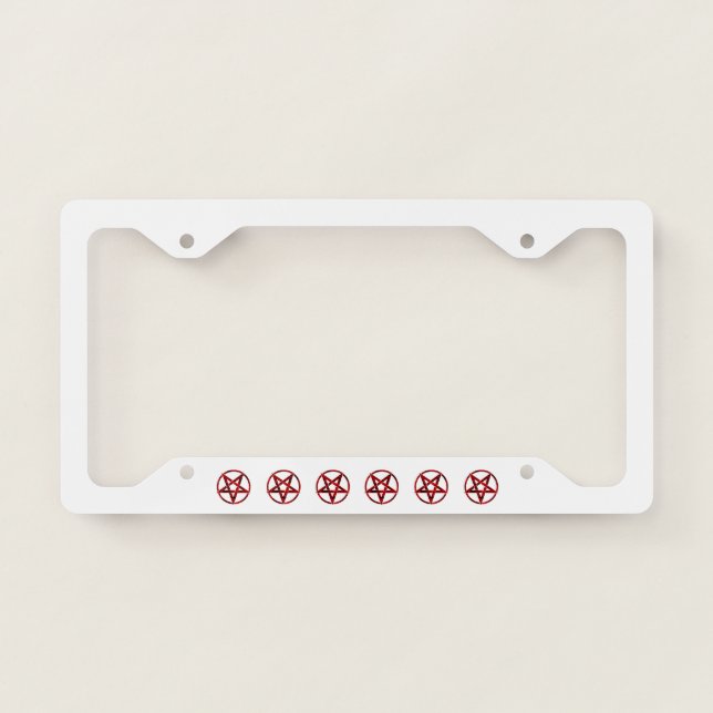 Red Devil Pentagram License Plate Frame (Front)
