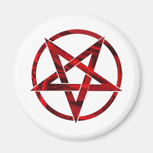 Red Devil Pentagram Magnet