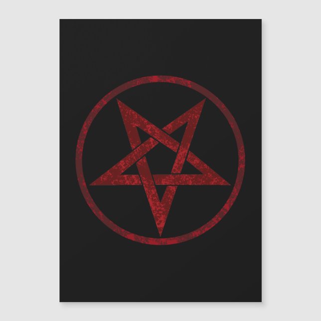 Red Devil Pentagram Magnetic Invitation (Front)