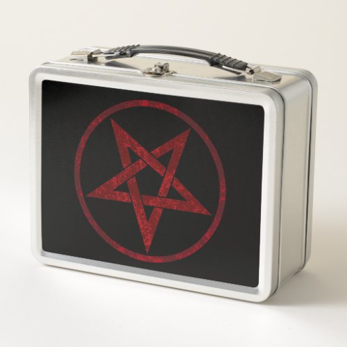 Red Devil Pentagram Metal Lunch Box