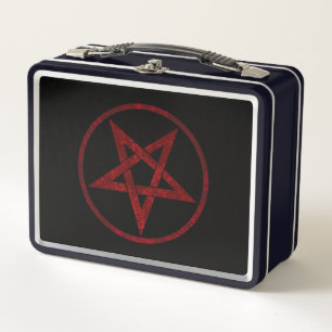 Red Devil Pentagram Metal Lunch Box