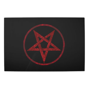 Red Devil Pentagram Metal Print