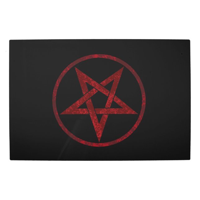 Red Devil Pentagram Metal Print (Front)
