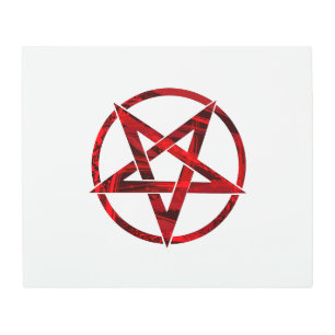 Red Devil Pentagram Metal Print
