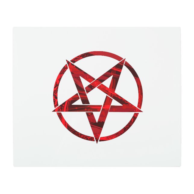 Red Devil Pentagram Metal Print (Front)