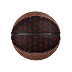 Red Devil Pentagram Mini Basketball