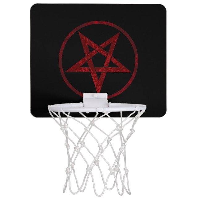 Red Devil Pentagram Mini Basketball Hoop (Front)