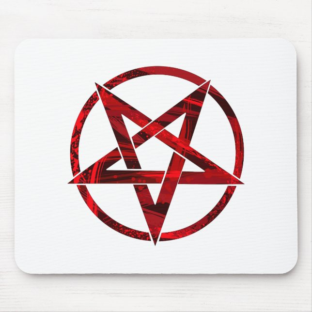 Red Devil Pentagram Mouse Pad (Front)