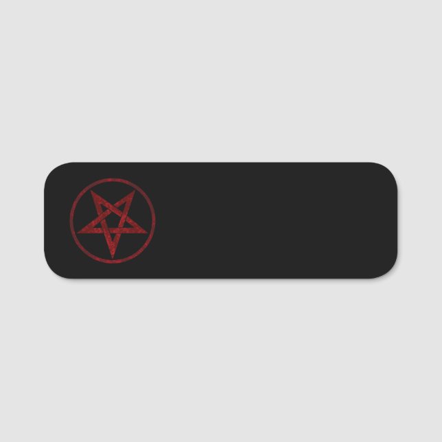 Red Devil Pentagram Name Tag (Front)