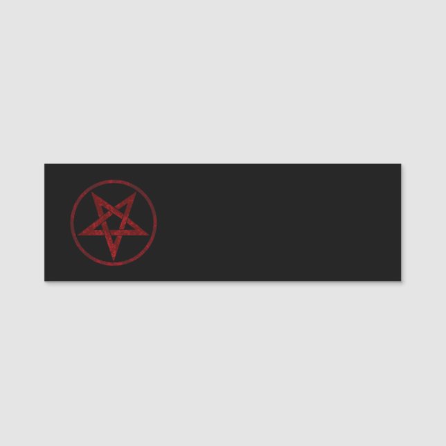 Red Devil Pentagram Name Tag (Front)