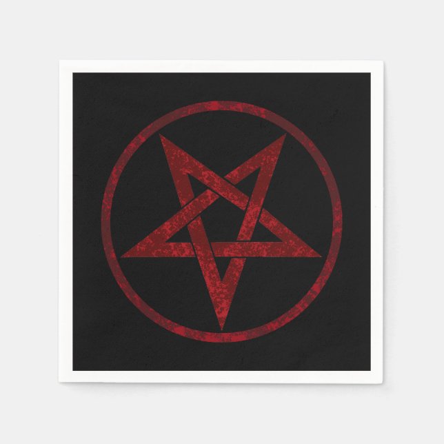 Red Devil Pentagram Napkins (Front)