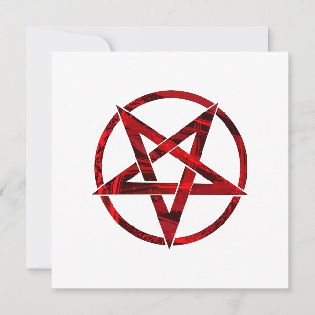 Red Devil Pentagram Note Card (Front)