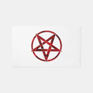 Red Devil Pentagram Outdoor Rug