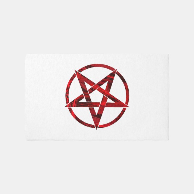 Red Devil Pentagram Outdoor Rug (Front)