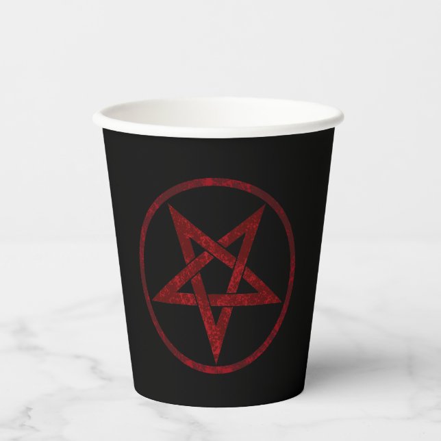 Red Devil Pentagram Paper Cups (Front)