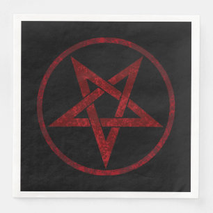 Red Devil Pentagram Paper Dinner Napkins