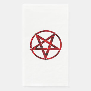 Red Devil Pentagram Paper Guest Towels