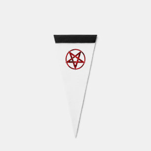 Red Devil Pentagram Pennant Flag